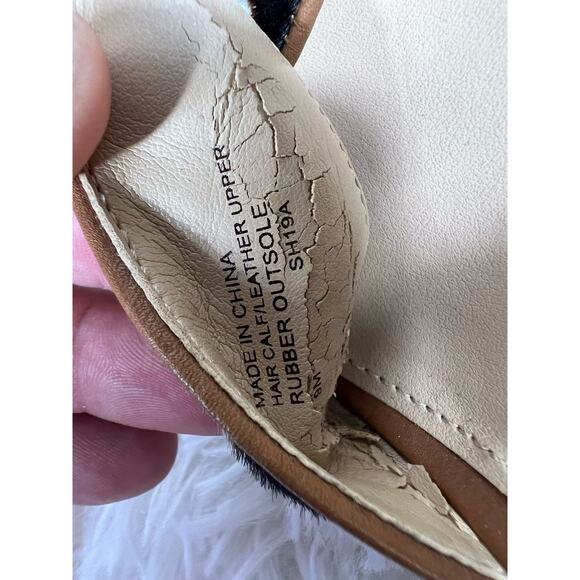 Michael Kors Alexia Platform Sandals Womens Size 9M Hair Calf Animal Print SH19A - Picture 8 of 16